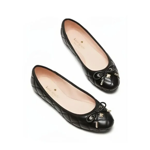 Kate Spade Black Leather Quilted Flats - Picture 4 of 13